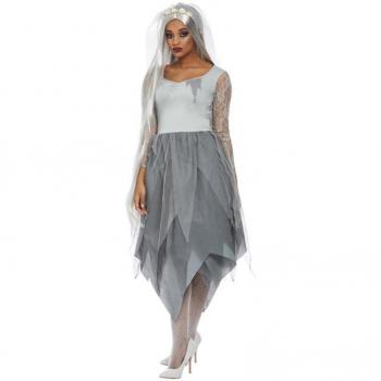 Disfraz de Novia Zombie de Halloween gris para mujer