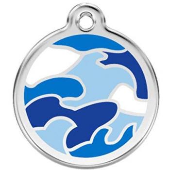 Camouflage Dark Blue Medium Pet ID Tag