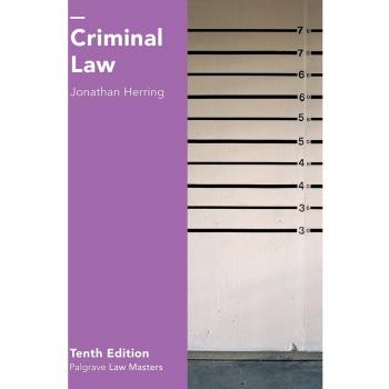Criminal Law (Palgrave Law Masters) By Jonathan Herring. 9781137604576
