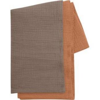Kindsgard Coperta himsky in mussola 2 pezzi marrone/cannella
