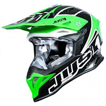 Casque de motocross Just1 J39 Thruster Noir Blanc Vert XL