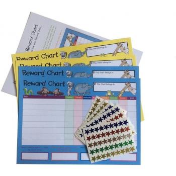 House of Card & Paper Motivational Charts Bundle – 4 Charts with 225 Foil Stars