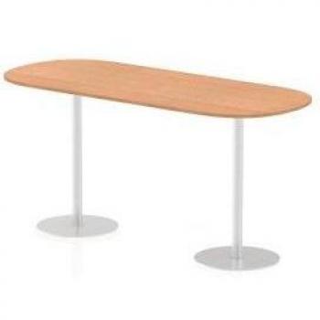 Italia 2400mm Poseur Boardroom Table Oak Top 1145mm High Leg