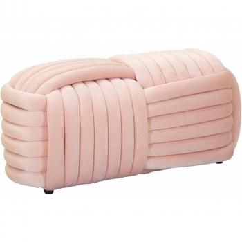Banc d'extérieur rose, coussin textile léger