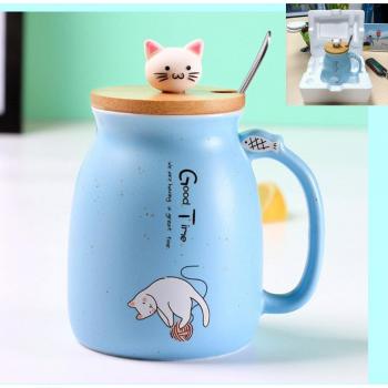 Adorable Cat Mug with Lid for Kids
