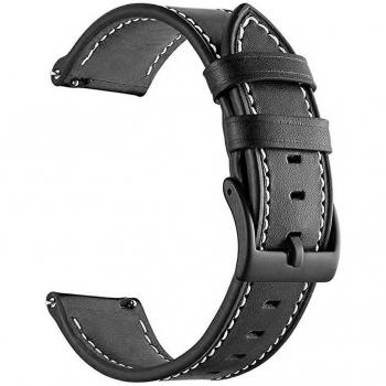 Bracelet en cuir noir pour montre Garmin Venu