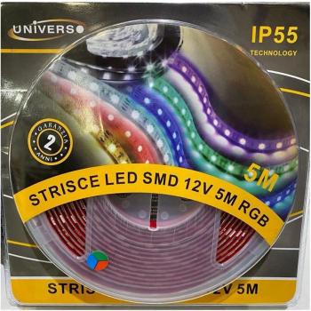 Strip LED SMD RGB 5050 60D 12V 7W/m IP55 5 mètres