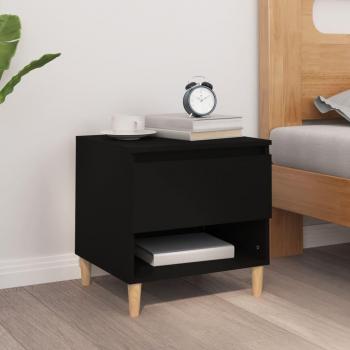 Vidaxl Black Bedside Table 50x46x50 Engineered Wood