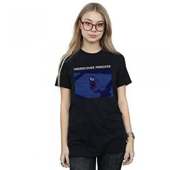 Black Aladdin Princess Boyfriend Cotton Tee for Women