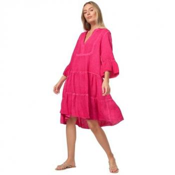 PM SELECTED Damen Minikleid aus Musselin mit Rüschen und 3/4 Ärmel