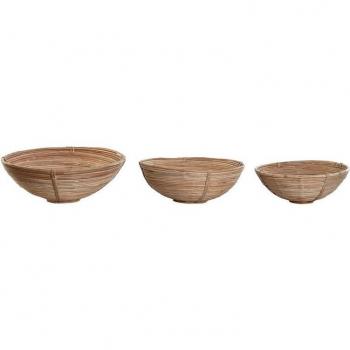 Juego de Bandejas de Mimbre 3 Piezas 40 x 40 x 15 cm