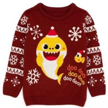 Suéter navideño de punto Baby Shark para niños