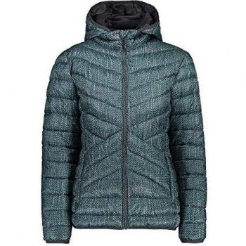 W‑Jacket Damen Daunenzipper – Komfort-Grün‑Grau, Antracite‑Curacao, Größe 46