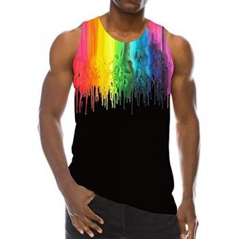RAISEVERN 3D Melting Schwarz Muster – Gym Tank Top für Herren