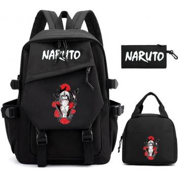 3-Piece Naruto Backpack and Lunch Bag Set for Students