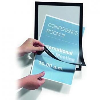 MagnaFit A4 Frame Set – 2 Black Self‑Adhesive Magnetic Panels for Signage