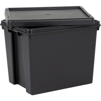 Wham Black 24L Heavy Duty Storage Box Upcycled Plastic 38.5 x 29 x 31.5cm