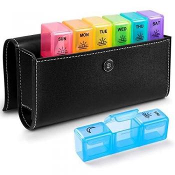 DailyDose 7‑Pack Travel Organizer – PU Leather & Secure Lock