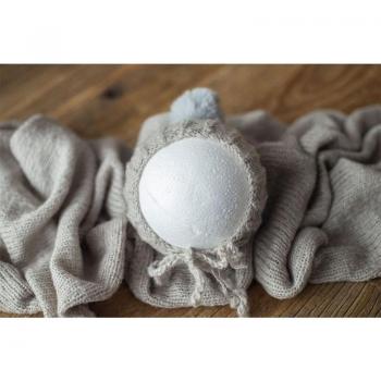 Set de photographie pour bébés : couverture tricotée et bonnet