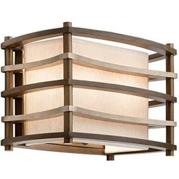 Moxie 2-Light Indoor Wall Light in Bronze and Beige