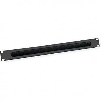 Pasacables Rack 19 1U con Cepillo, Color Negro RAL 9005