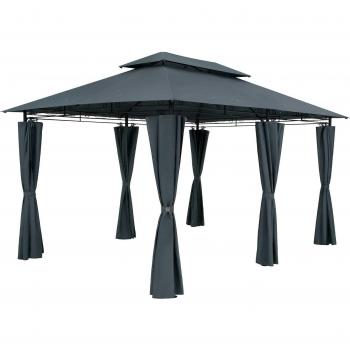 Topas Anthracite 3x4m Metal Gazebo with Side Panels