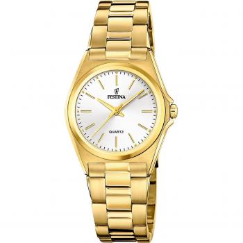Festina Luxe Witte Wijzerplaat met Gouden Verkleuring