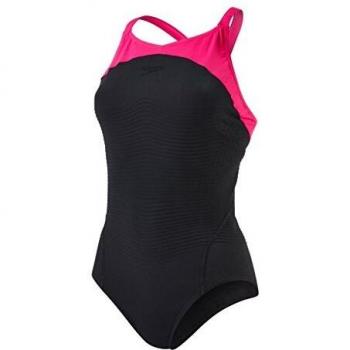 Women’s Speedo PowerForm XBack Swim Dress, Electric Pink/Black, 38