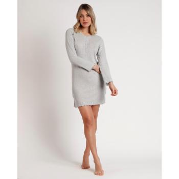 Admas chemise de nuit manches longues gris