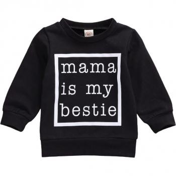 Sudadera Infantil de Otoño, Ropa Cálida con Diseño Mama es mi Mejor Amiga