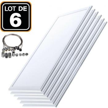 Baldosas luminiscentes EUROPALAMP 40W, 120x30 mm, blanco frío 6000K + 6 cables de soporte