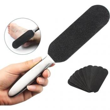 Lima y Cepillo de Lijado Seco (Acero Inoxidable) – Set Pedicure