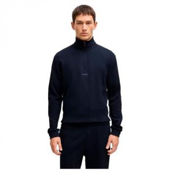 Boss Orange Structure Mens Loungewear 1/4 Zip Sweatshirt – Dark Blue 403 M Male