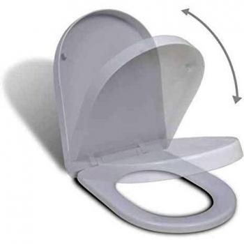 VidaXL White Square Soft-close Toilet Seat