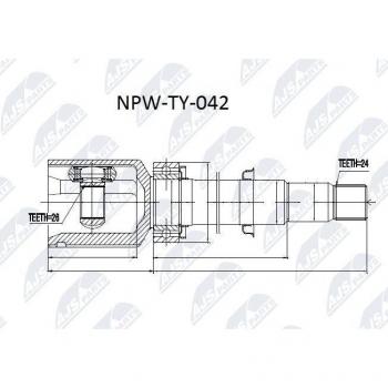 Kit de joints pour arbre de transmission NTY NPW-TY-042