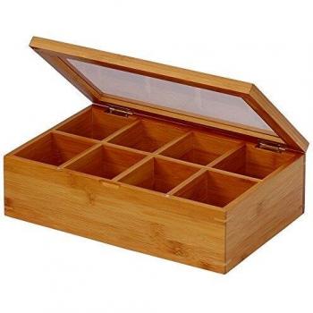 Ocean Star 12‑inch Bamboo Tea Box (Natural)