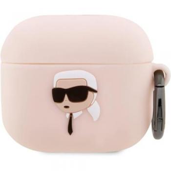 Pink Karl Lagerfeld AirPods Pro 3 Silicone Case with 3D Ring