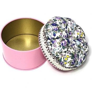 Country‑Style Pink Floral Cupcake Needle Pad – DIY Sewing Accessory