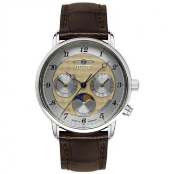 Mujer Zeppelin Friedrichshafen 85375: Cuarzo Oro con Correa de Cuero