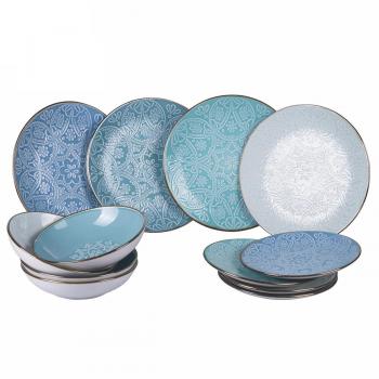 Set di stoviglie Shades of Ocean Baku Villa D'Este 12 pezzi