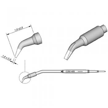 JBC Tools C250405 Punta di saldatura curva 0.8 mm