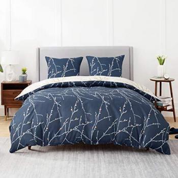Housse de Couette 200x200 cm Motif Branches d'arbre Bleu