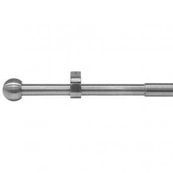 Barra Cortina Extensible Metal Ø 19 mm. Extensible 1,1 / 2,0 Metros Níquel Mate Esfera Sin Anilla