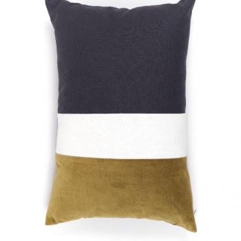 Coussin rectangle tricolore en coton Indies