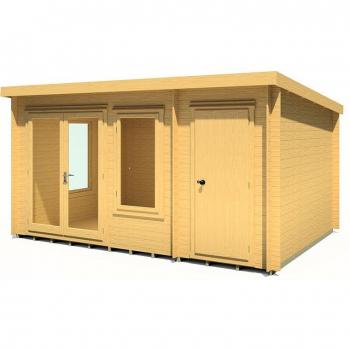 10 x 14 Log Cabin with Side Shed Shire Elm Log Cabin (19mm Logs)