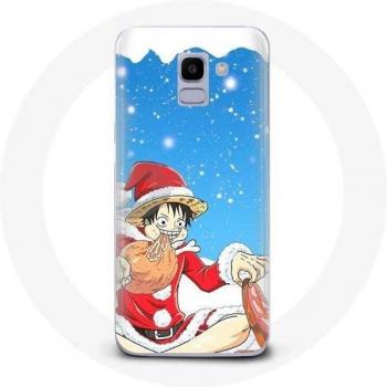Coque para Samsung Galaxy A8 2018 Anime One Piece Luffy Navidad 2023