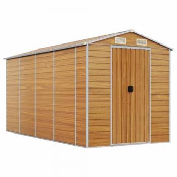 Capanno Giardino Marrone Chiaro 191x385x198cm Acciaio Zincato cod mxl 74494