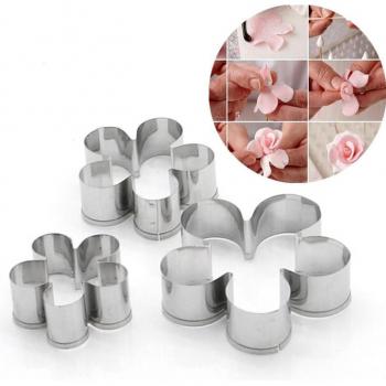 3-Piece Stainless Steel Rose Petal Cake Decorating Tools