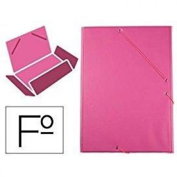 Carpeta liderpapel gomas plástico folio solapas color fucsia