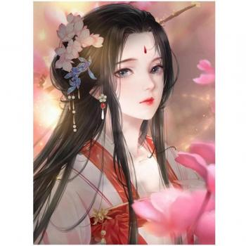 Puzzle con broderie di diamanti Donna Antica d'Asia